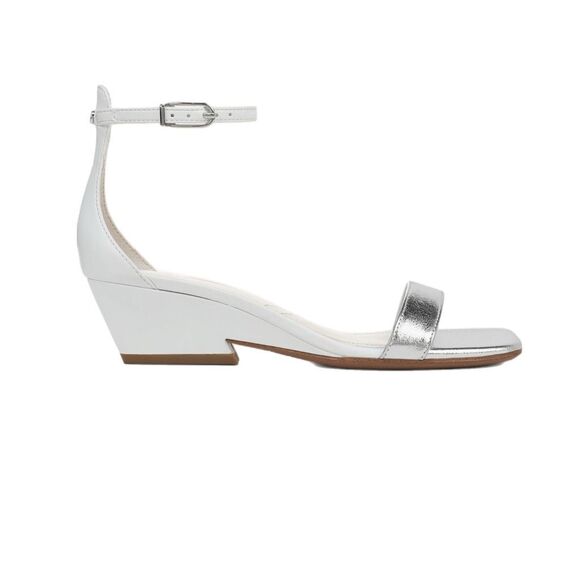 NWT Franco Sarto “Sadie” wedge sandal in silver and white Size 7.5 - Picture 3 of 6